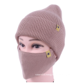 New Style Winter Hats Beanie with Face Masking Set knitted Warm Hat